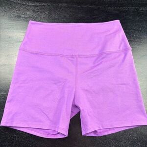 High-Rise Purple Women’s Bike Shorts — Sleek Support